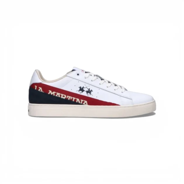 LA MARTINA Leather Sneakers - White/Red